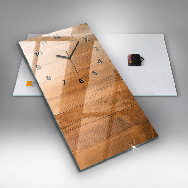 Vertikale Uhr mit motiv Hölzerne Bretter