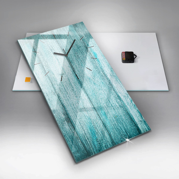 Vertikale Uhr mit motiv Blaues altes Holz