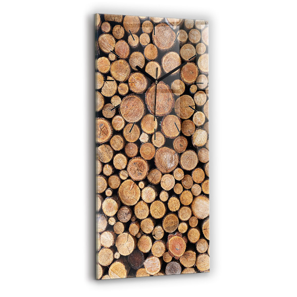 Vertikale Uhr mit motiv Baumringe