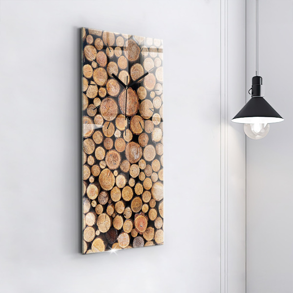 Vertikale Uhr mit motiv Baumringe