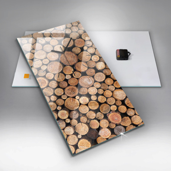 Vertikale Uhr mit motiv Baumringe