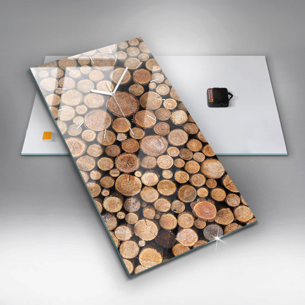 Vertikale Uhr mit motiv Baumringe