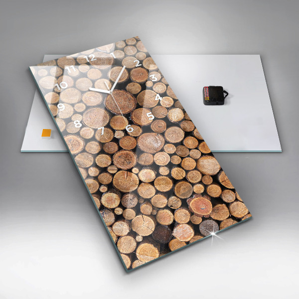 Vertikale Uhr mit motiv Baumringe