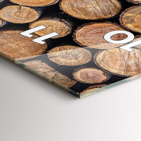 Vertikale Uhr mit motiv Baumringe