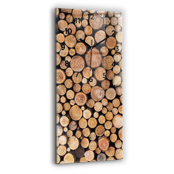 Vertikale Uhr mit motiv Baumringe