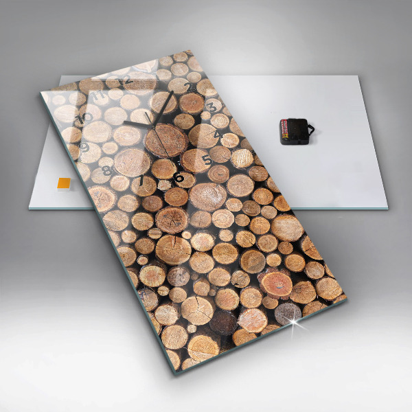 Vertikale Uhr mit motiv Baumringe