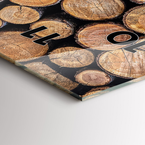 Vertikale Uhr mit motiv Baumringe