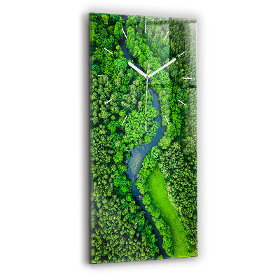 Vertikale Uhr mit motiv Fluss im Wald
