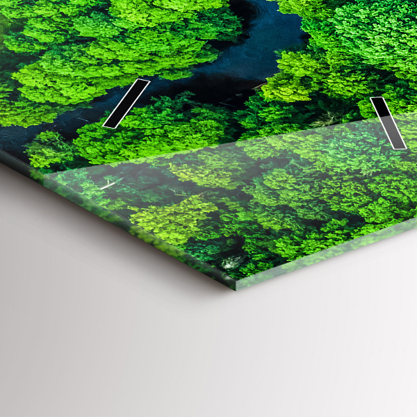 Vertikale Uhr mit motiv Fluss im Wald