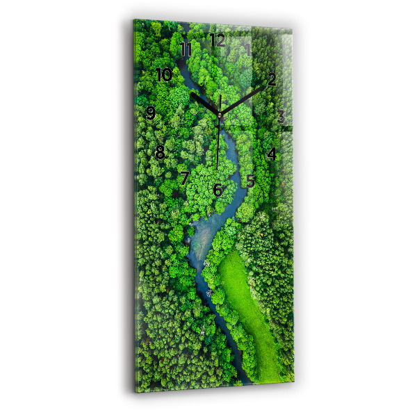 Vertikale Uhr mit motiv Fluss im Wald
