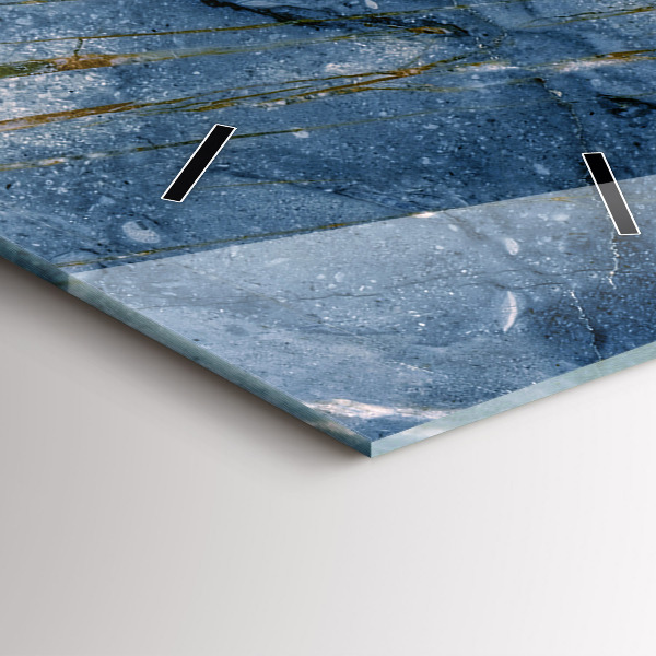 Vertikale Uhr mit motiv Blauer Marmor Textur