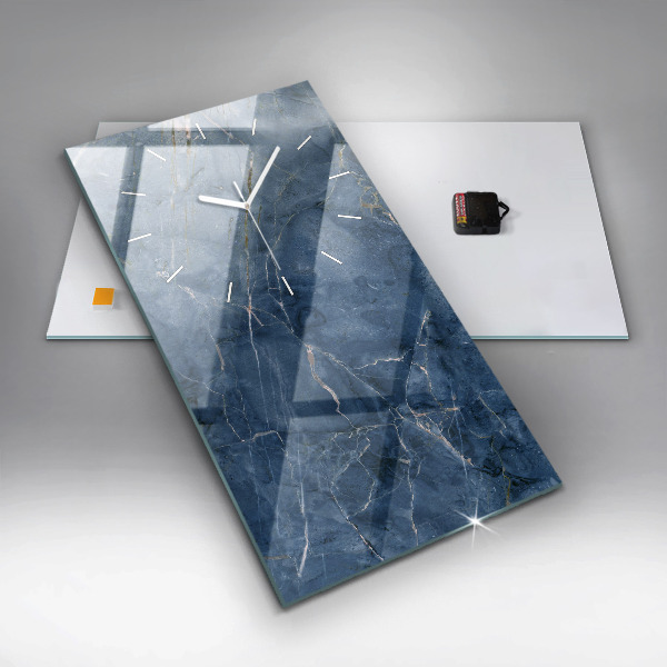 Vertikale Uhr mit motiv Blauer Marmor Textur