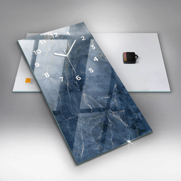 Vertikale Uhr mit motiv Blauer Marmor Textur