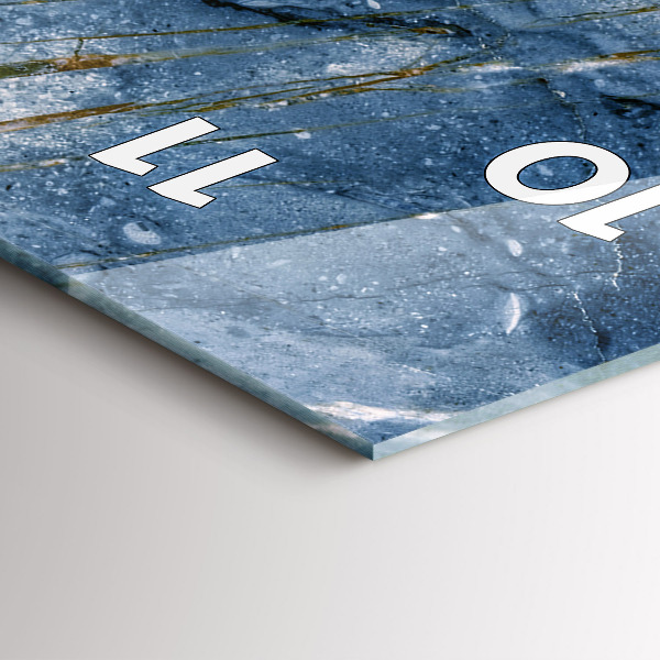 Vertikale Uhr mit motiv Blauer Marmor Textur