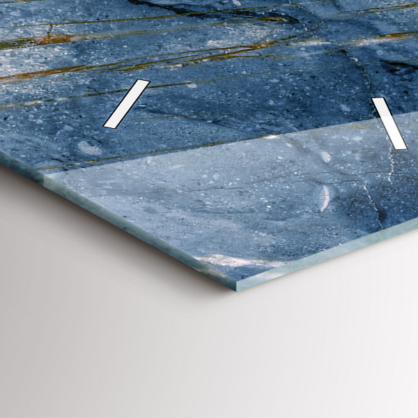 Vertikale Uhr mit motiv Blauer Marmor Textur