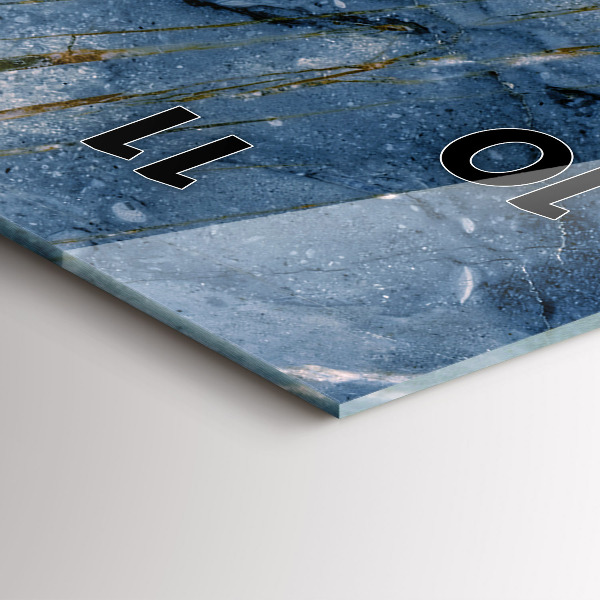 Vertikale Uhr mit motiv Blauer Marmor Textur