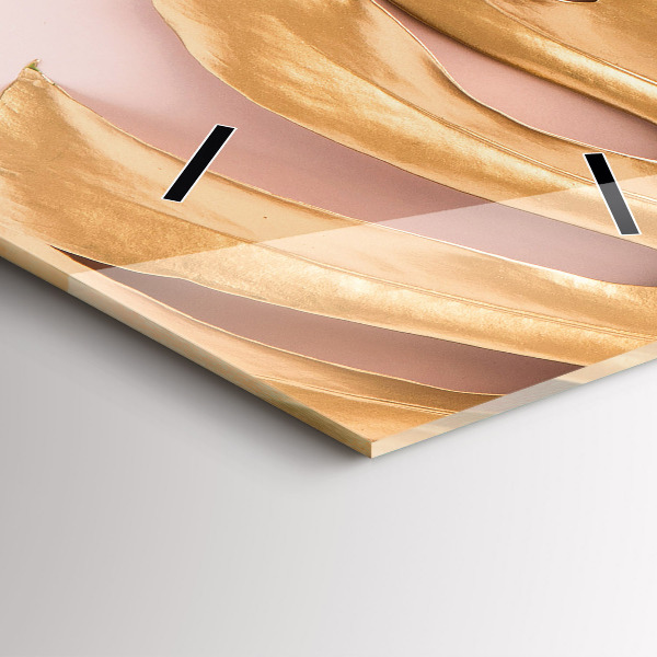 Vertikale Uhr mit motiv Goldene tropische Blätter