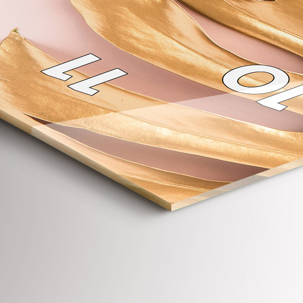 Vertikale Uhr mit motiv Goldene tropische Blätter