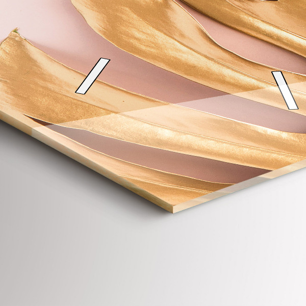 Vertikale Uhr mit motiv Goldene tropische Blätter