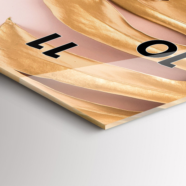 Vertikale Uhr mit motiv Goldene tropische Blätter