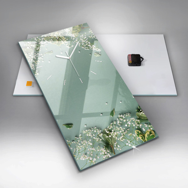 Vertikale Uhr mit motiv Zarte Blumen