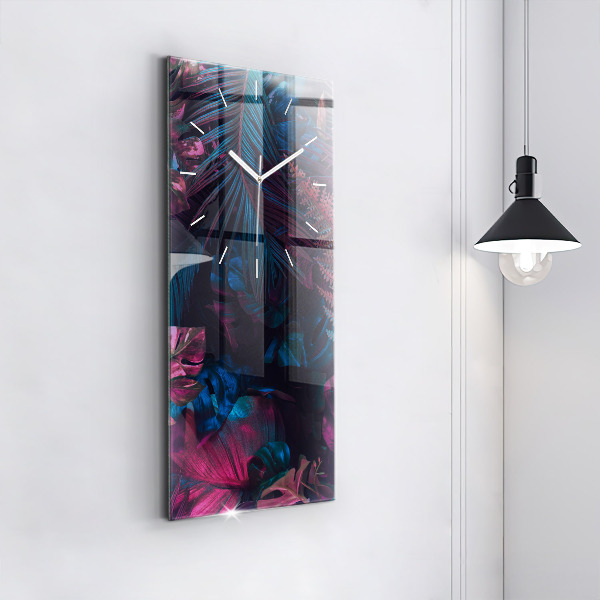 Vertikale Uhr mit motiv Exotische Blumen