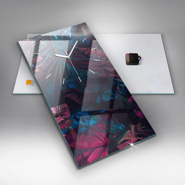 Vertikale Uhr mit motiv Exotische Blumen