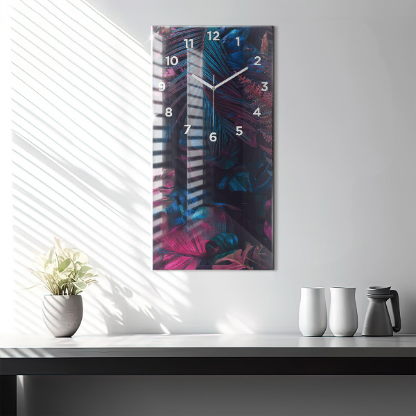 Vertikale Uhr mit motiv Exotische Blumen