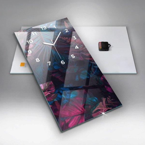 Vertikale Uhr mit motiv Exotische Blumen