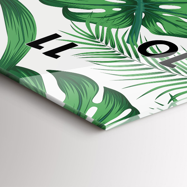 Vertikale Uhr mit motiv Monstera-Blätter