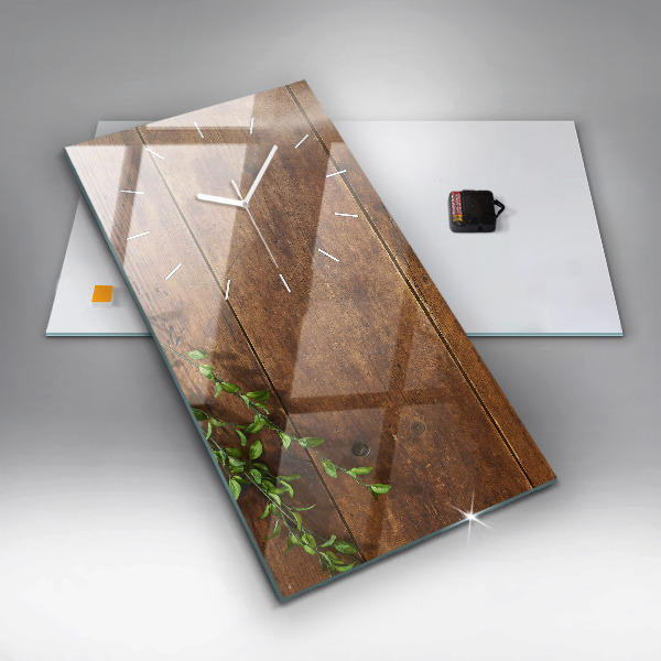 Vertikale Uhr mit motiv Rustikales Holz