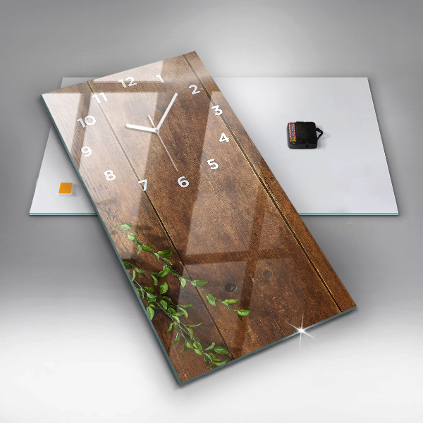 Vertikale Uhr mit motiv Rustikales Holz