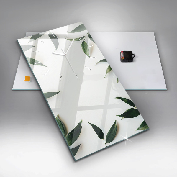 Vertikale Uhr mit motiv Rahmen aus Blättern