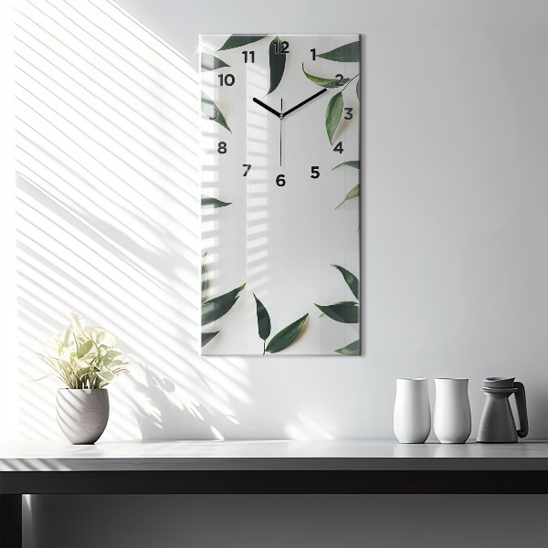 Vertikale Uhr mit motiv Rahmen aus Blättern