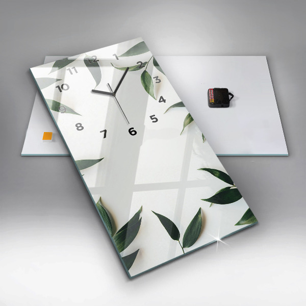 Vertikale Uhr mit motiv Rahmen aus Blättern