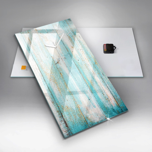 Vertikale Uhr Blaue Bretter