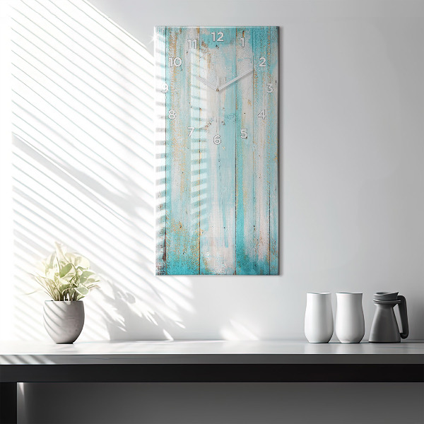 Vertikale Uhr Blaue Bretter