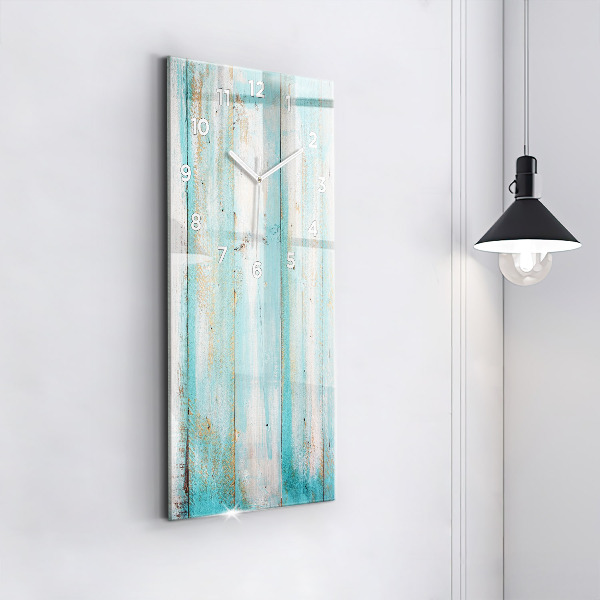 Vertikale Uhr Blaue Bretter