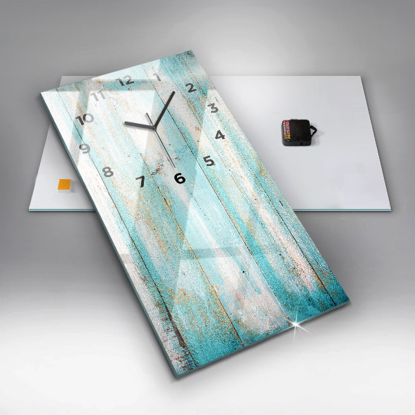 Vertikale Uhr Blaue Bretter