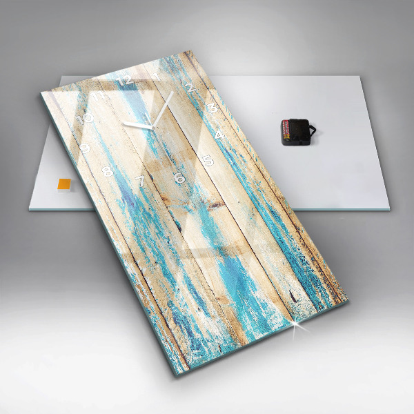 Vertikale Uhr mit motiv Zerkratztes Holz