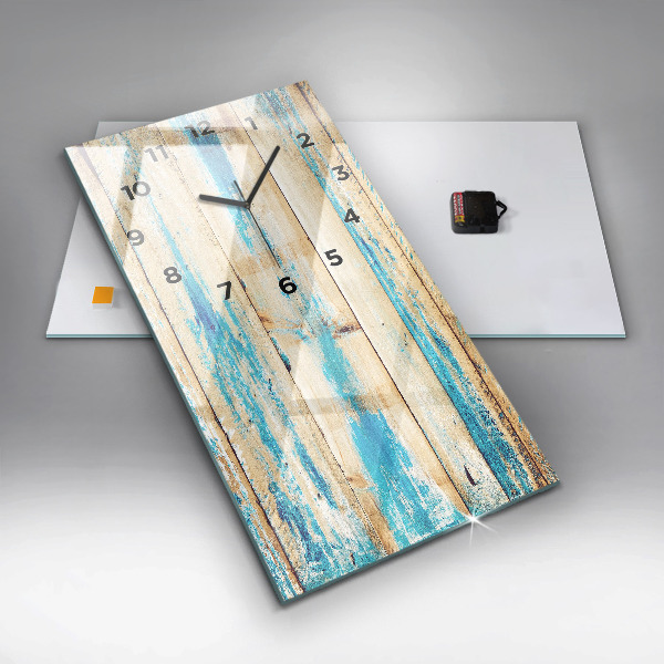 Vertikale Uhr mit motiv Zerkratztes Holz