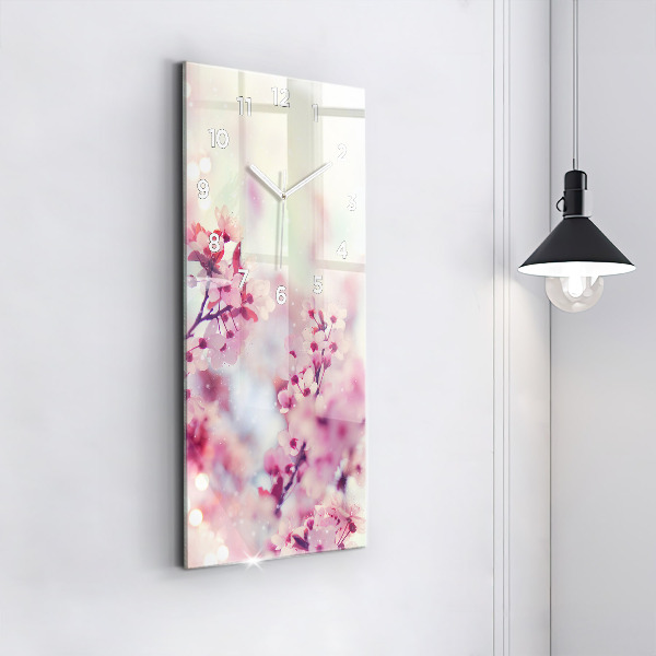 Vertikale Uhr mit motiv Frühlingsblumen