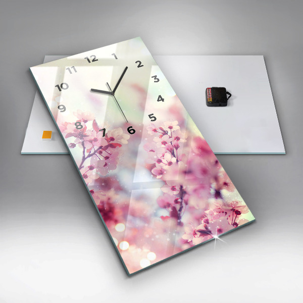 Vertikale Uhr mit motiv Frühlingsblumen