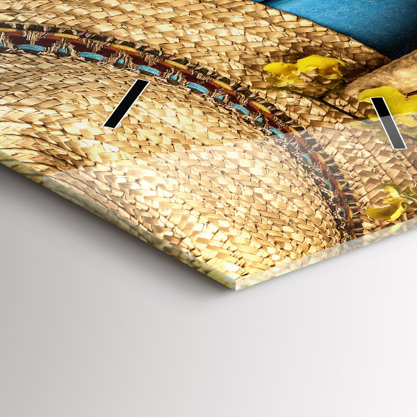 Vertikale Uhr mit motiv Strandzubehör und Tafeln