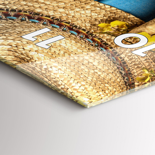 Vertikale Uhr mit motiv Strandzubehör und Tafeln