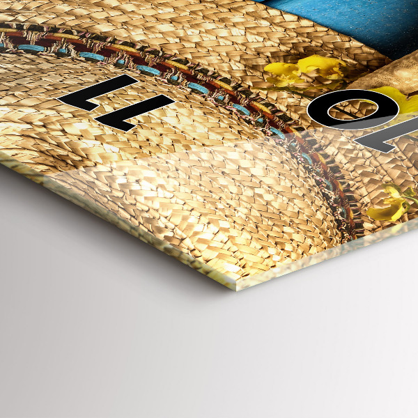 Vertikale Uhr mit motiv Strandzubehör und Tafeln