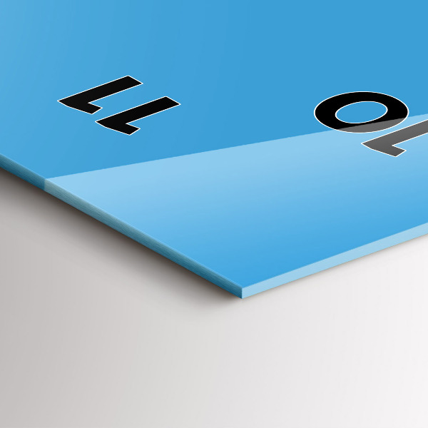 Vertikale Uhr mit motiv Die Farbe Blau