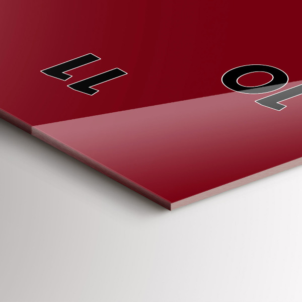 Vertikale Uhr mit motiv Burgunderrot