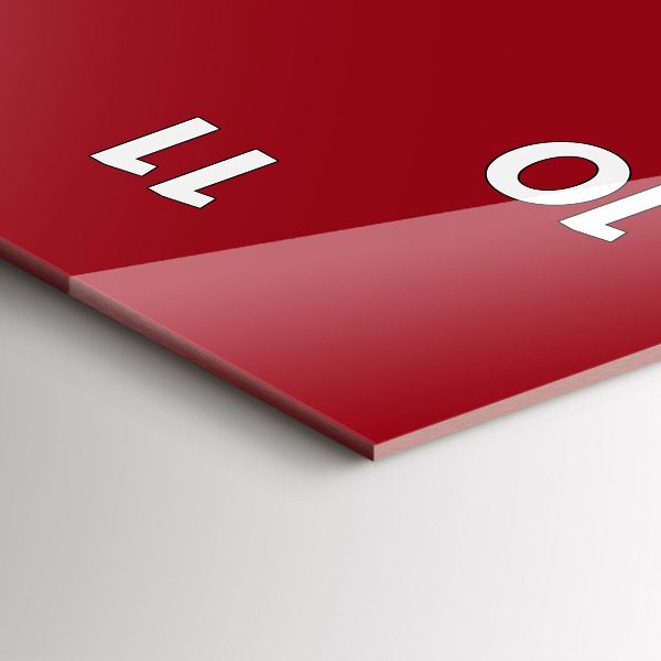 Vertikale Uhr mit motiv Die Farbe Rot