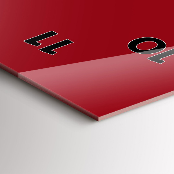 Vertikale Uhr mit motiv Die Farbe Rot